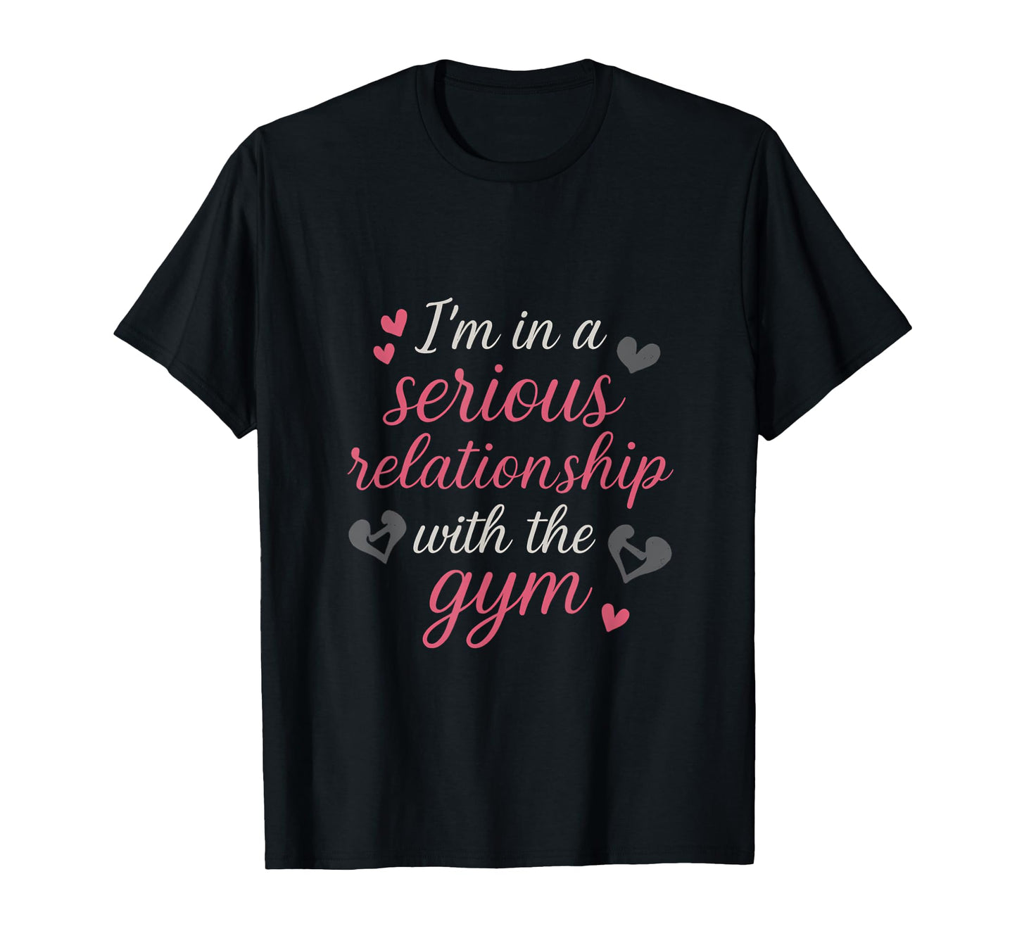 Serious Gym Romance Heart Dumbbell Relationship Graphic T-Shirt