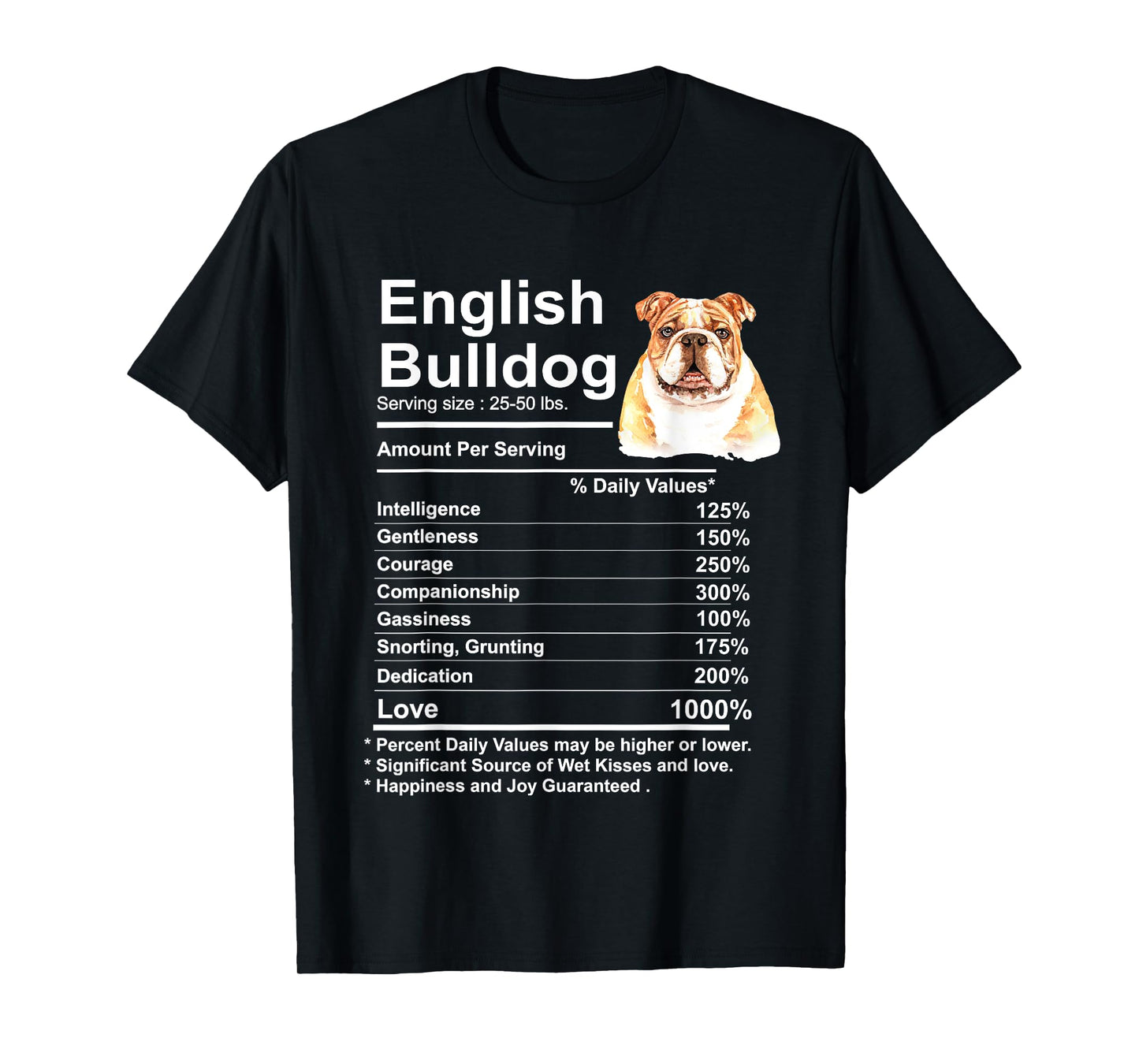 English Bulldog Facts Gift Funny English Men Women Girls Kids T-Shirt