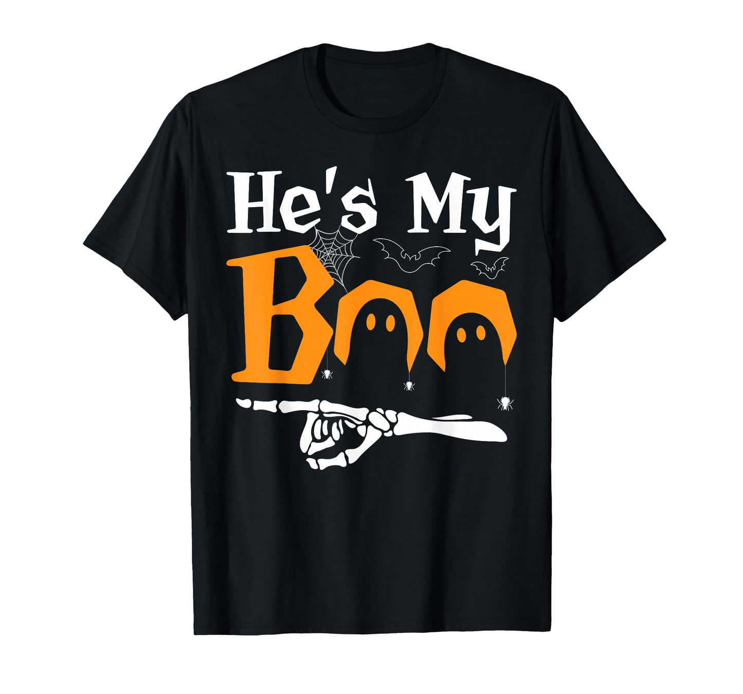 He's My Boo Halloween Spooky Season Couples Matching Design T-Shirt