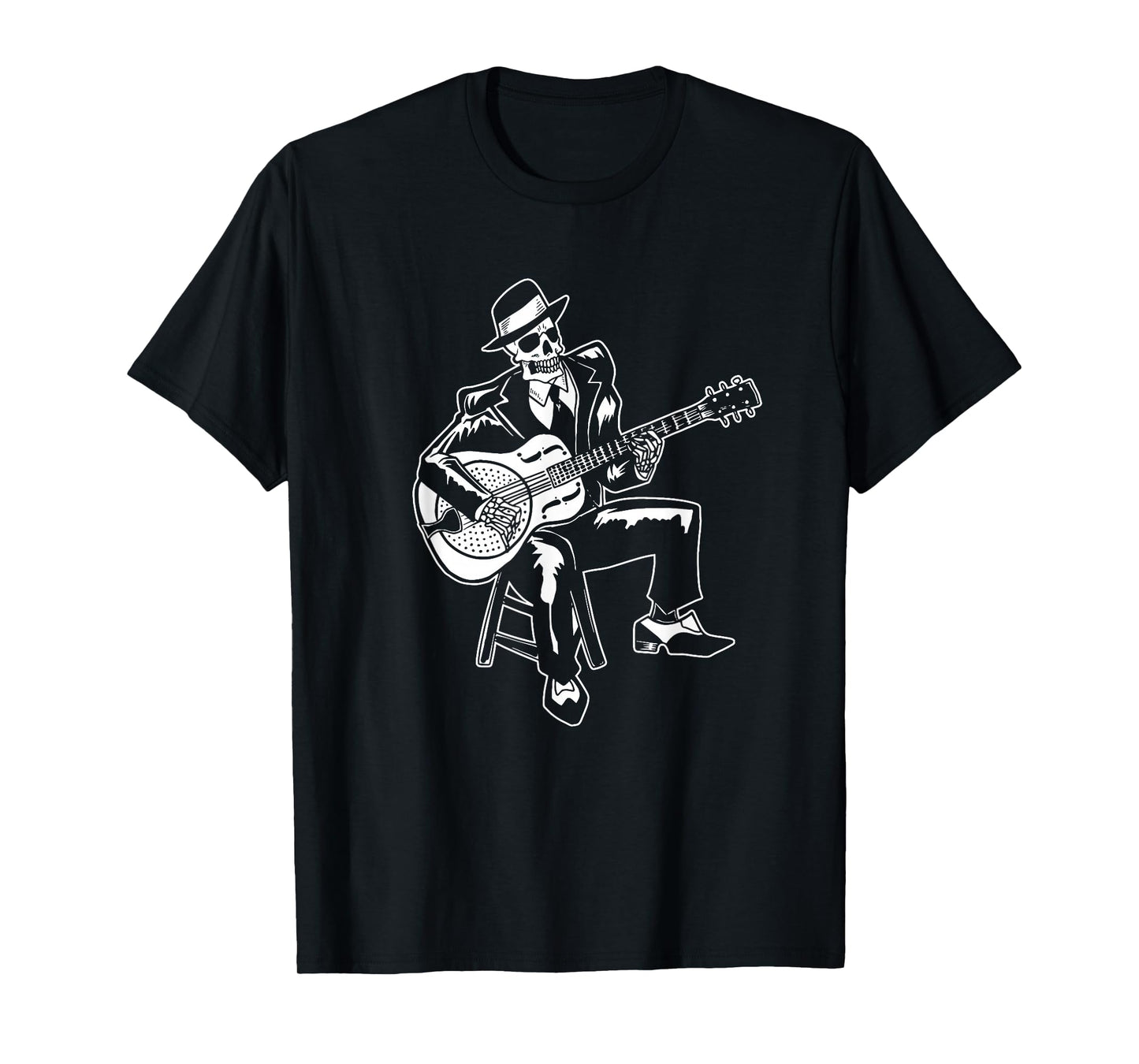 Skeleton Guitar Player Bluesman Vintage Blues Guitarist T-Shirt