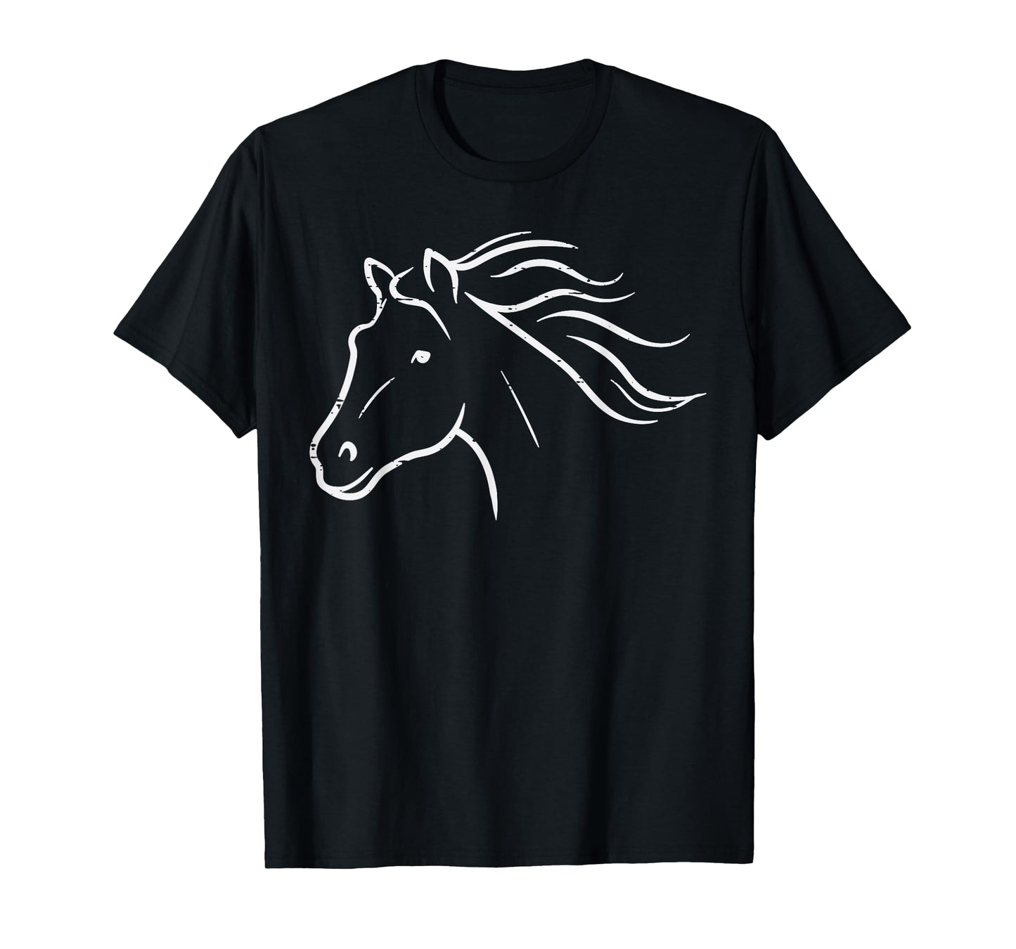 Minimal Horse Head Animal Riding Equestrian Men Women Kids T-Shirt