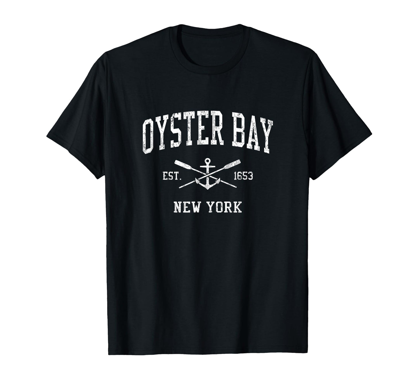Oyster Bay NY Vintage Crossed Oars & Boat Anchor Sports T-Shirt