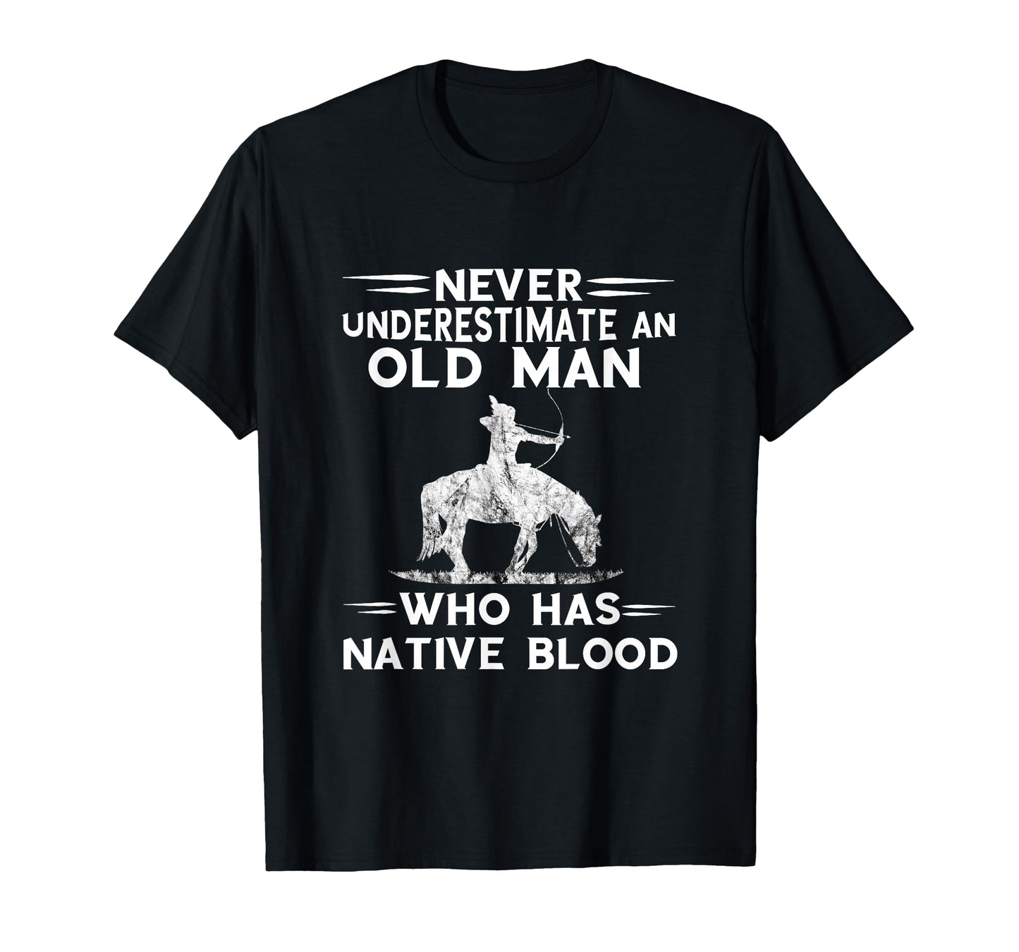 Never Underestimate An Old Man Native American Warrior T-Shirt