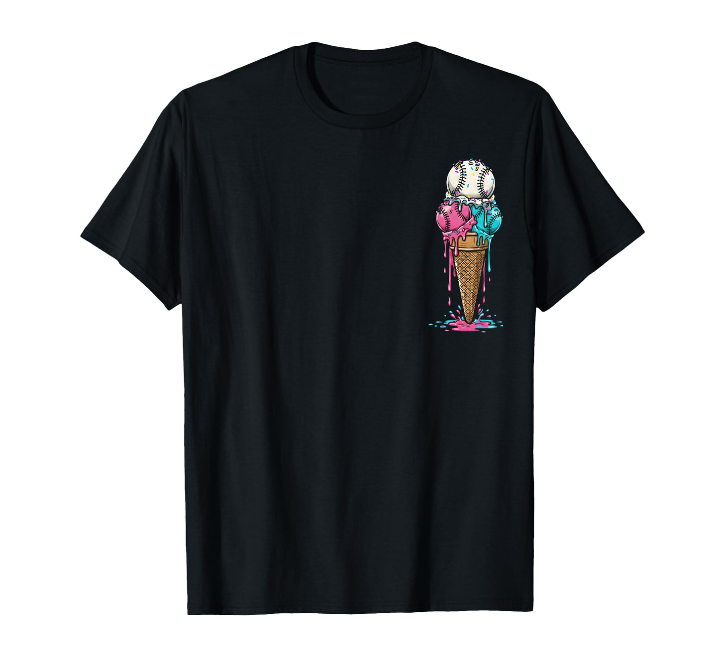 Baseball Ice Cream Drip Boys Home Plate Respect Drip T-Shirt