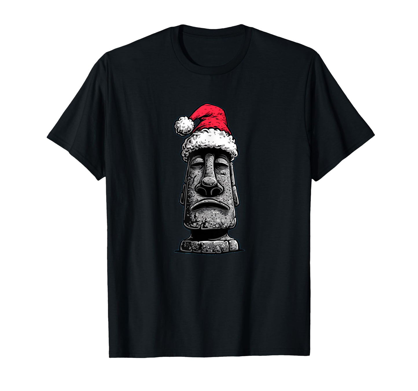 Funny Moai Statue Costume in Christmas Look T-Shirt