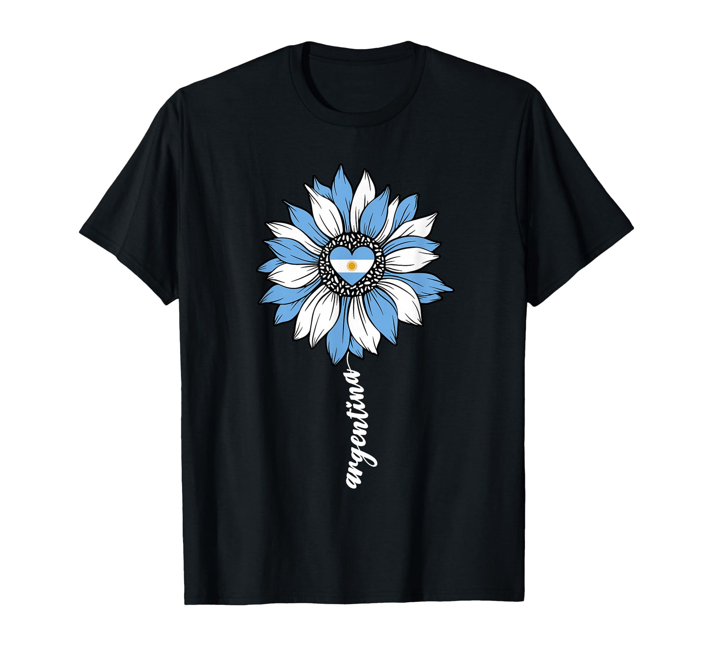 Argentina Sunflower Argentinian Girl For Women Girls Flag T-Shirt