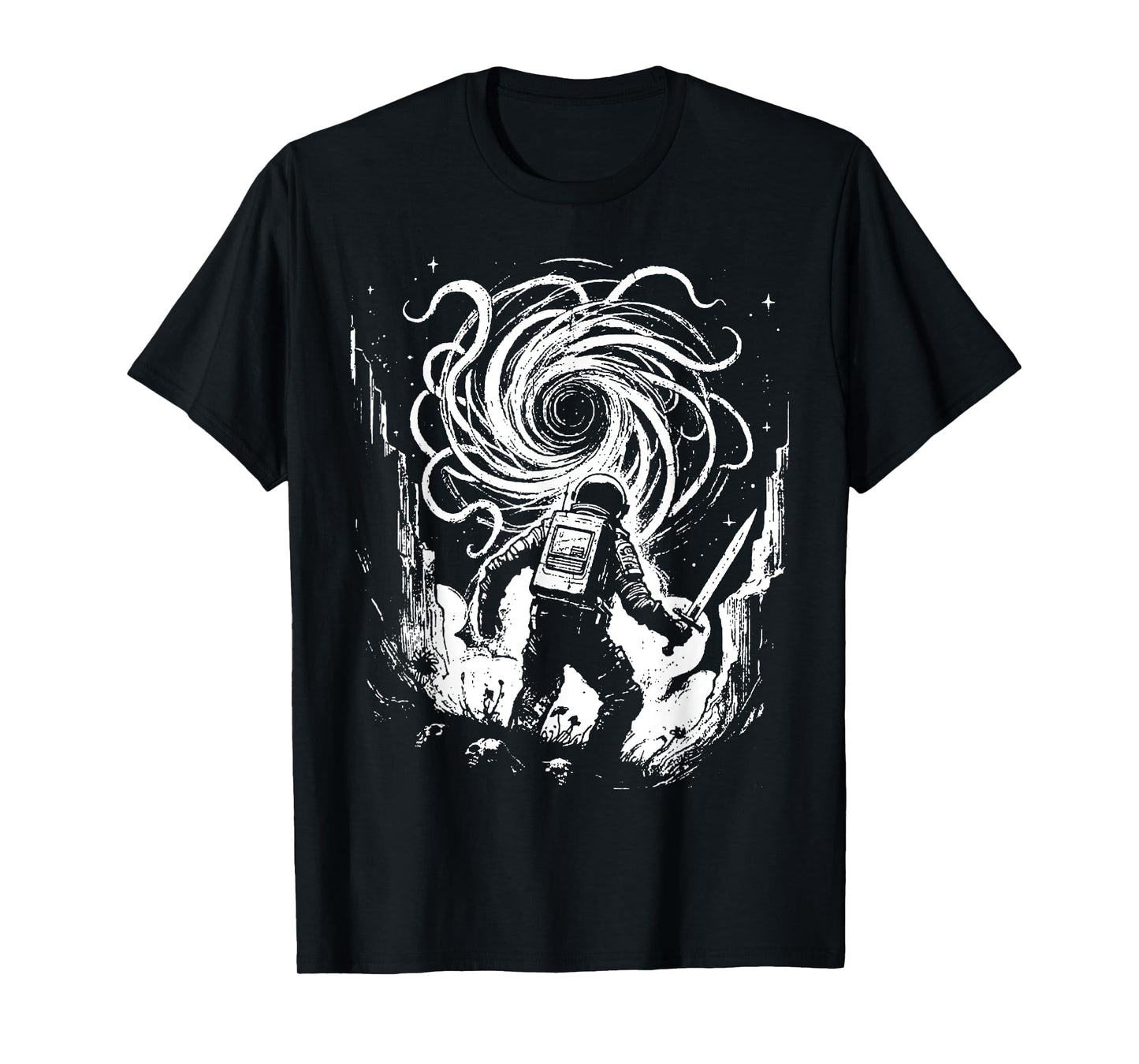 Void Vintage Astronaut Defender - Fighting Monster In Space T-Shirt