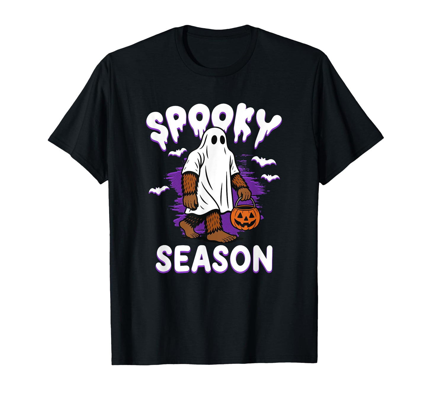 Trick or Treat Spooky Season Funny Bigfoot Ghost T-Shirt