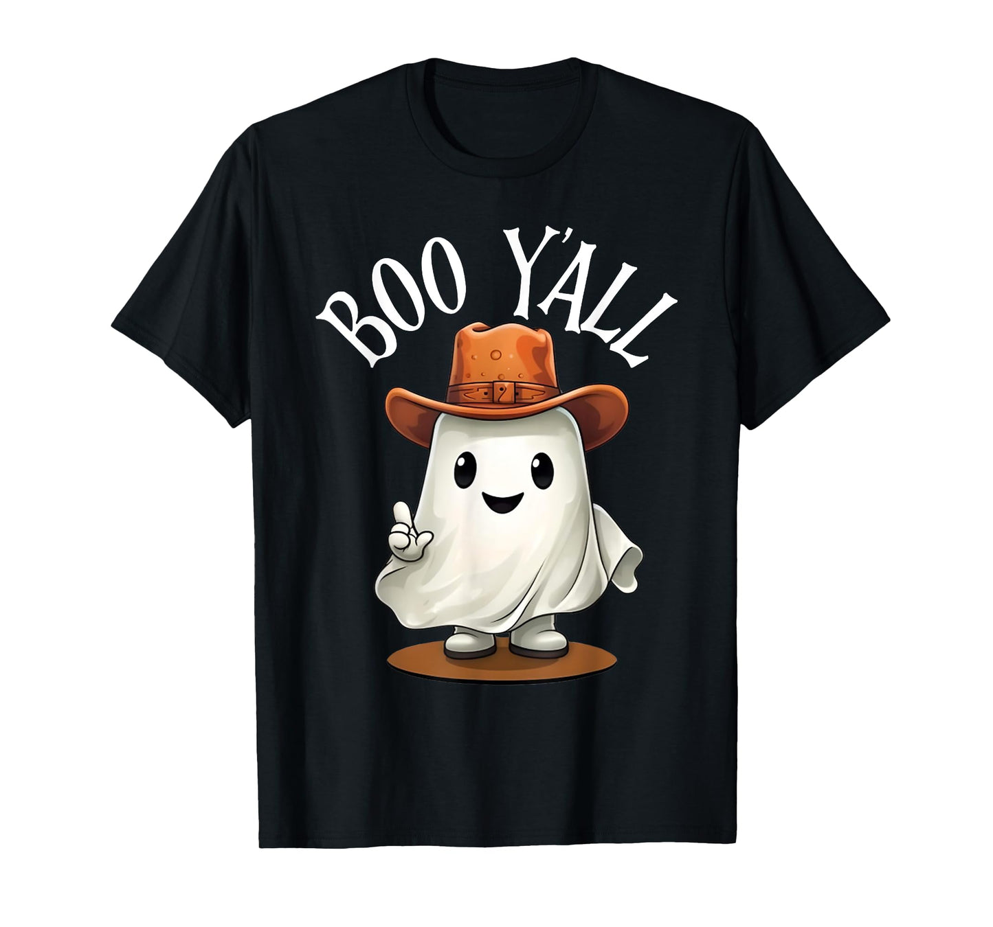 Boo Y'all Cowboy Hat Ghost Funny Halloween Costume Southern T-Shirt