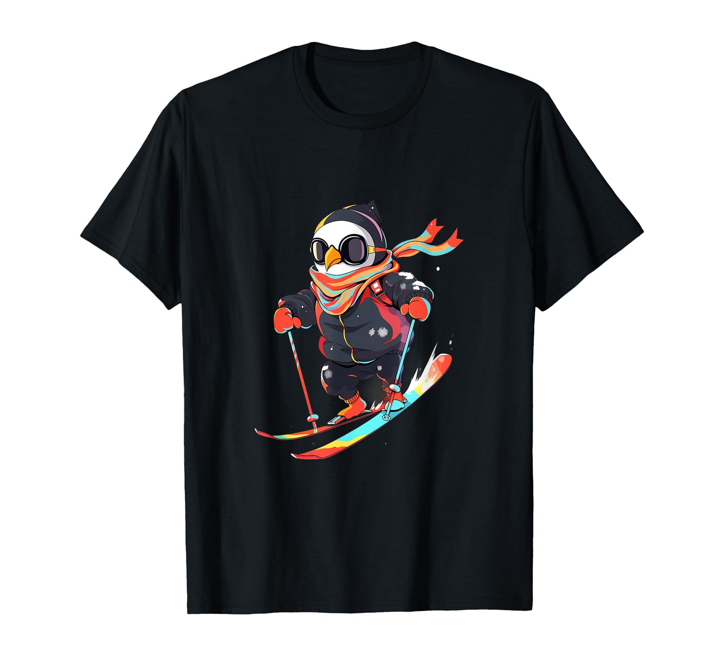 Penguin Skiing Skier Ski Winter Snow T-Shirt
