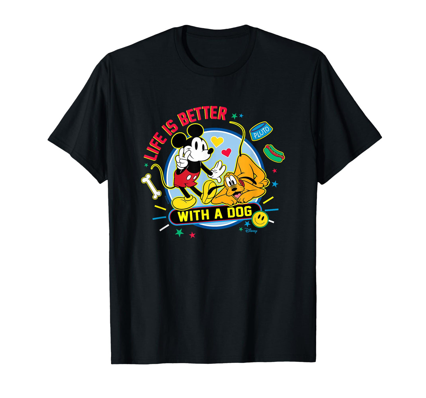 Mickey & Pluto - Life Is Better With A Dog T-Shirt