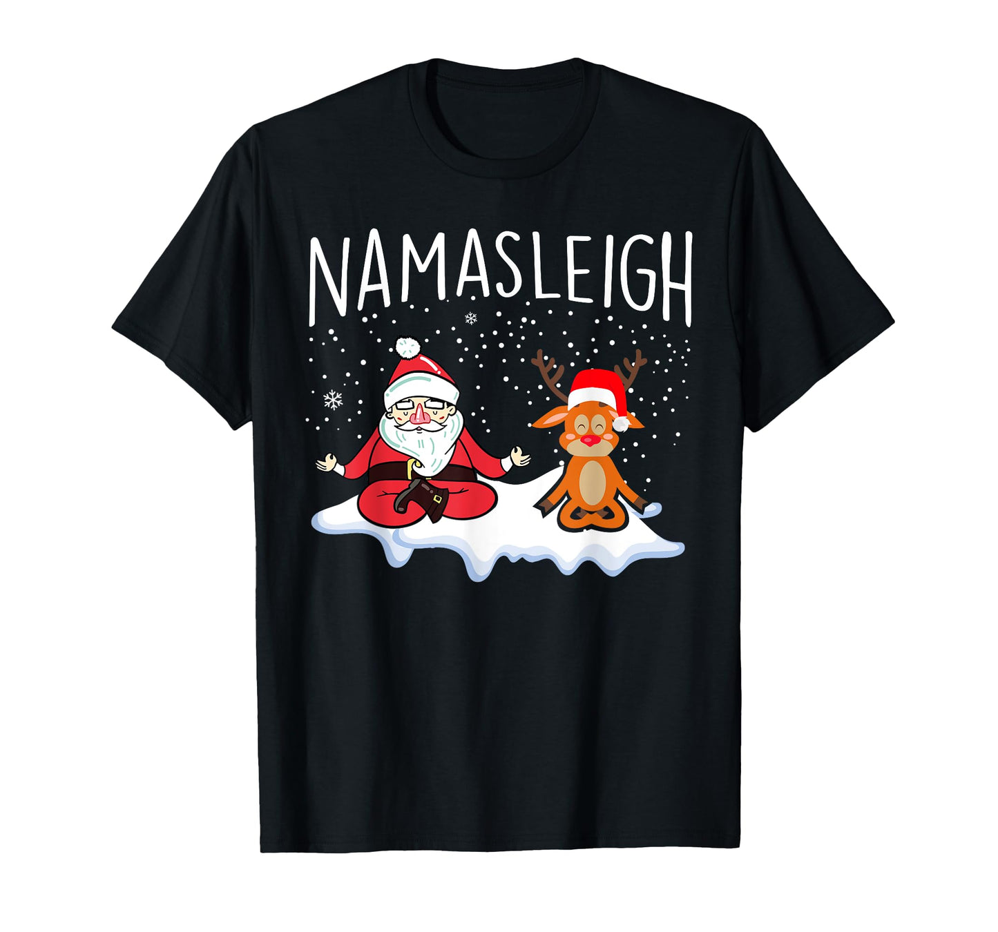 Funny Christmas Yoga Gift NamaSleigh Christmas Yoga Namaste Unisex T-Shirt