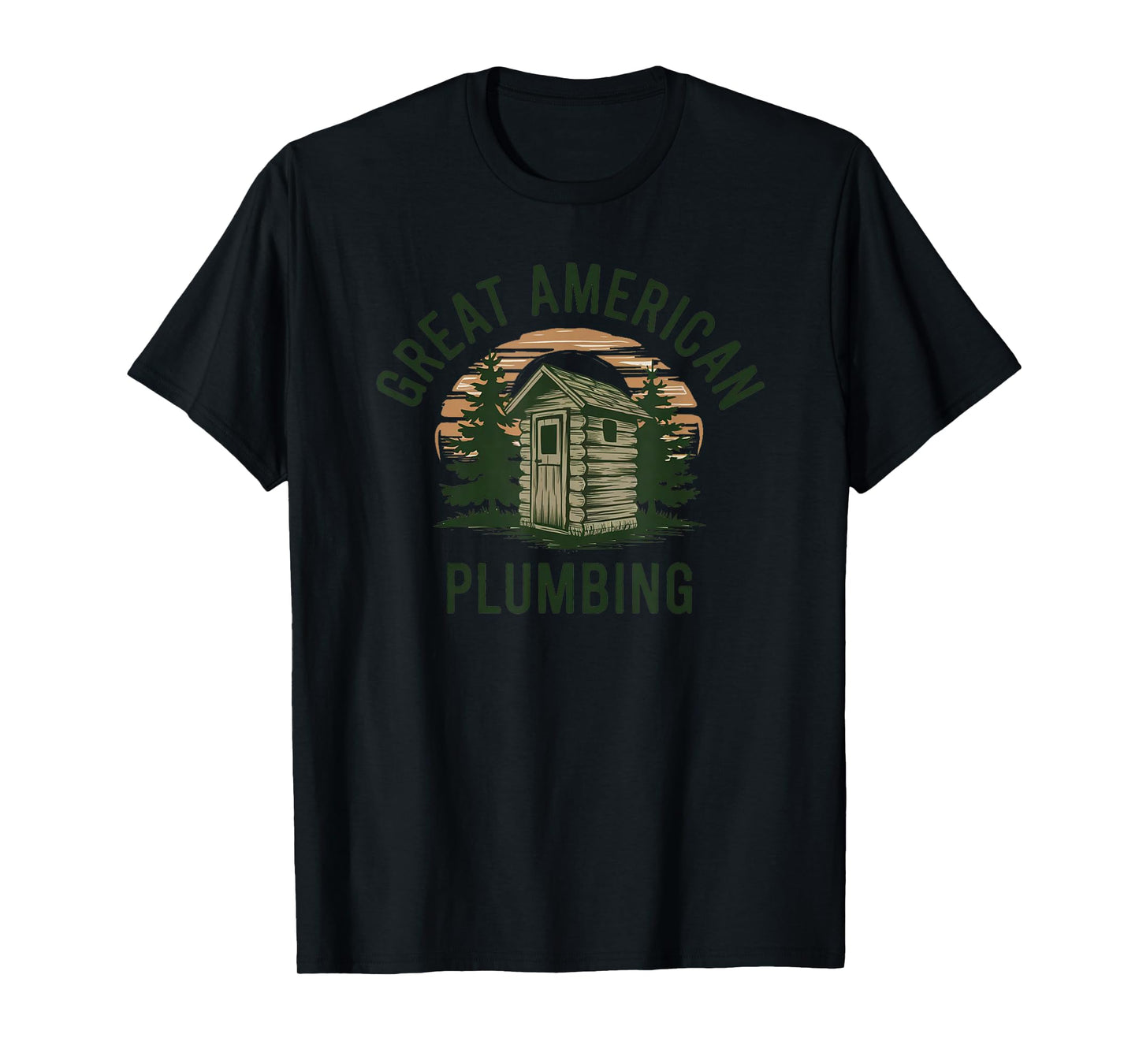 Great American Plumbing Funny Outhouse Tee Country Bathrooms T-Shirt