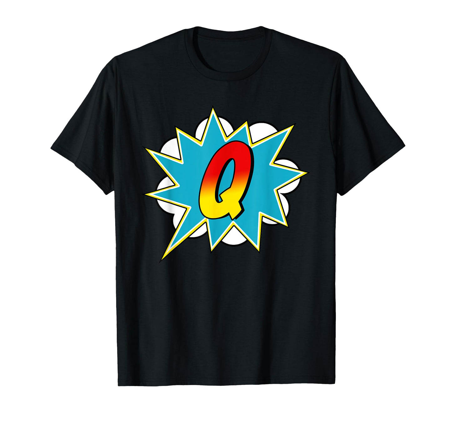 Letter Q Superhero Name Comic Letter Retro Costume T-Shirt