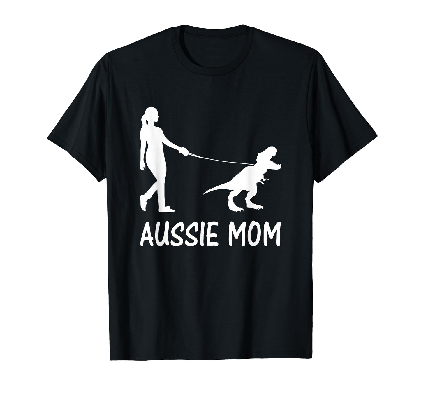 Aussie Mom Australian Shepherd Dog Dinosaur Women Mother T-Shirt
