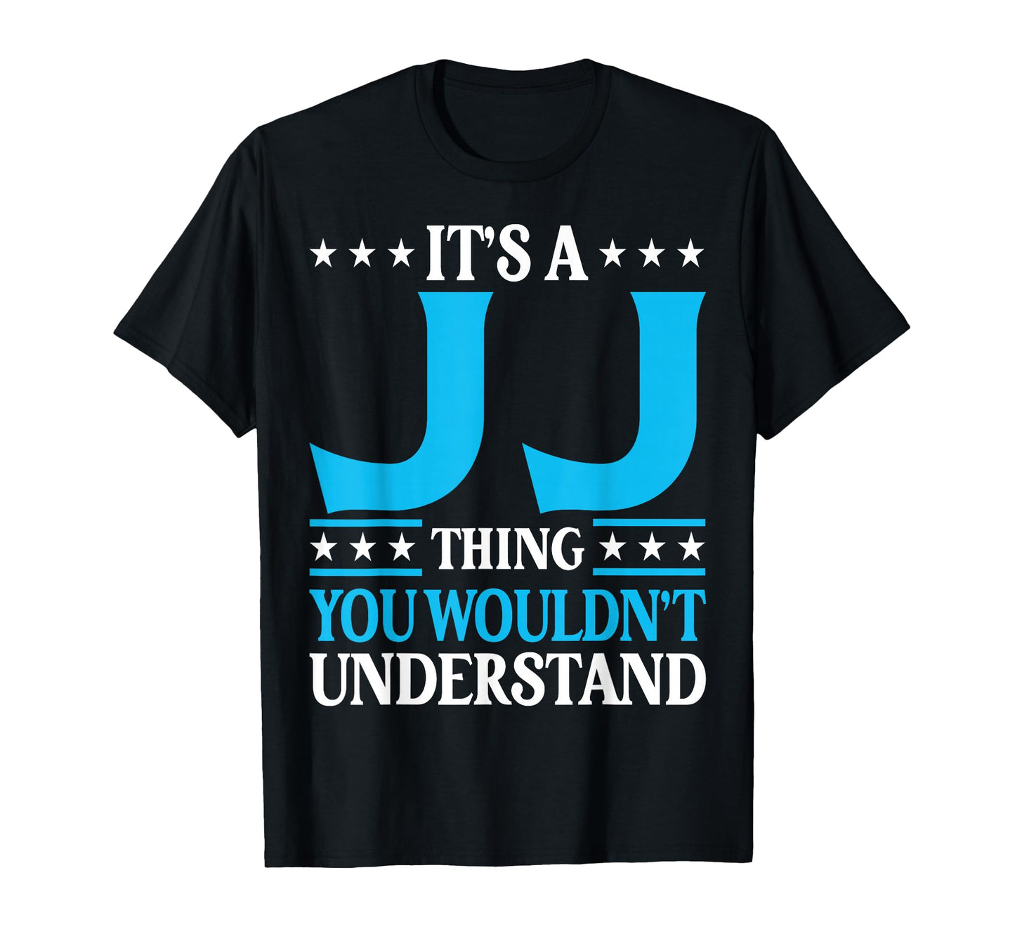 Jj Gifts Jj Tee Men Name Birthday Gifts - Unisex-Adults - Black - Small - Short Sleeve - T-Shirt - Modern Classic - Round Neck - Letter Print - Pull On