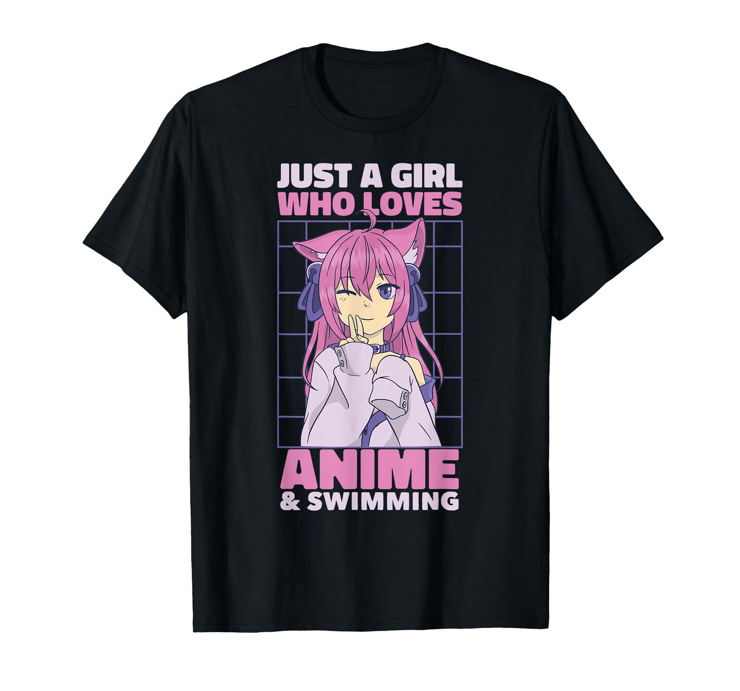 Just A Girl Who Loves Anime | Cute Anime and Swimming T-Shirt