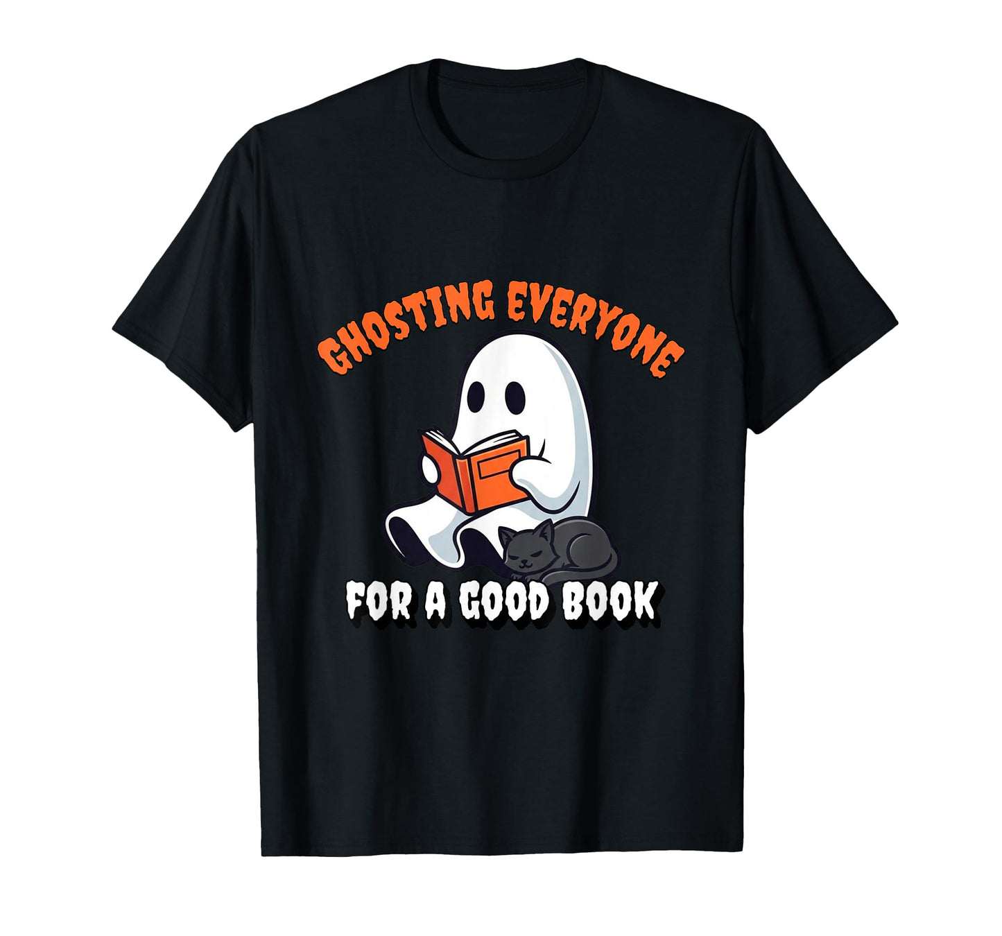Groovy Cute Ghost Book Nerd Funny Halloween Reading Gift T-Shirt