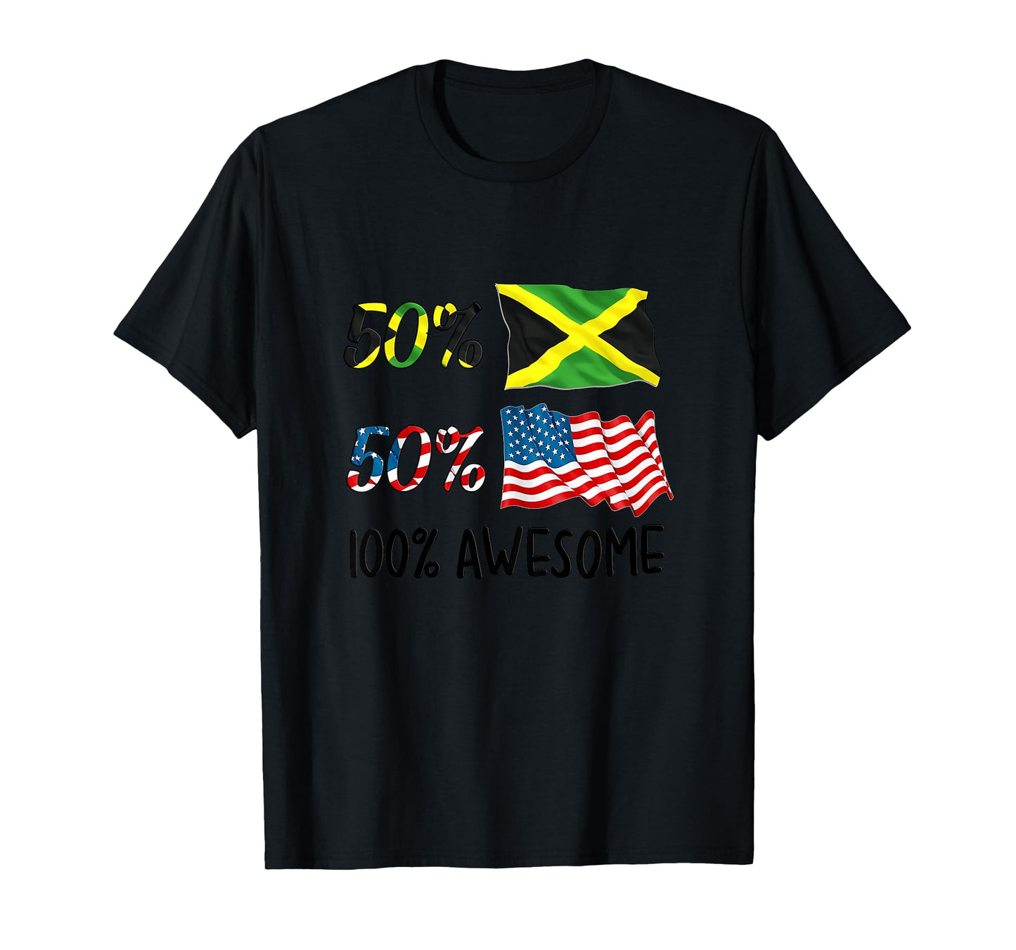 50% American 50% Jamaican 100% Awesome Boy Girl Baby Gift T-Shirt