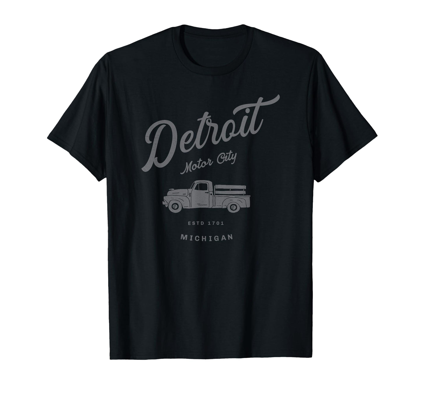 Detroit Retro Car Motor City 313 Vintage Distressed Michigan T-Shirt