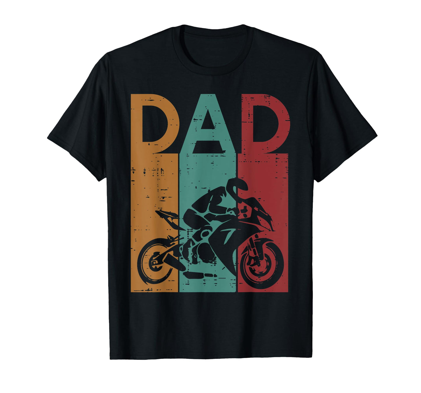 Fathers Day Biker Dad Motorcycle Retro Daddy Papa Sport Bike T-Shirt