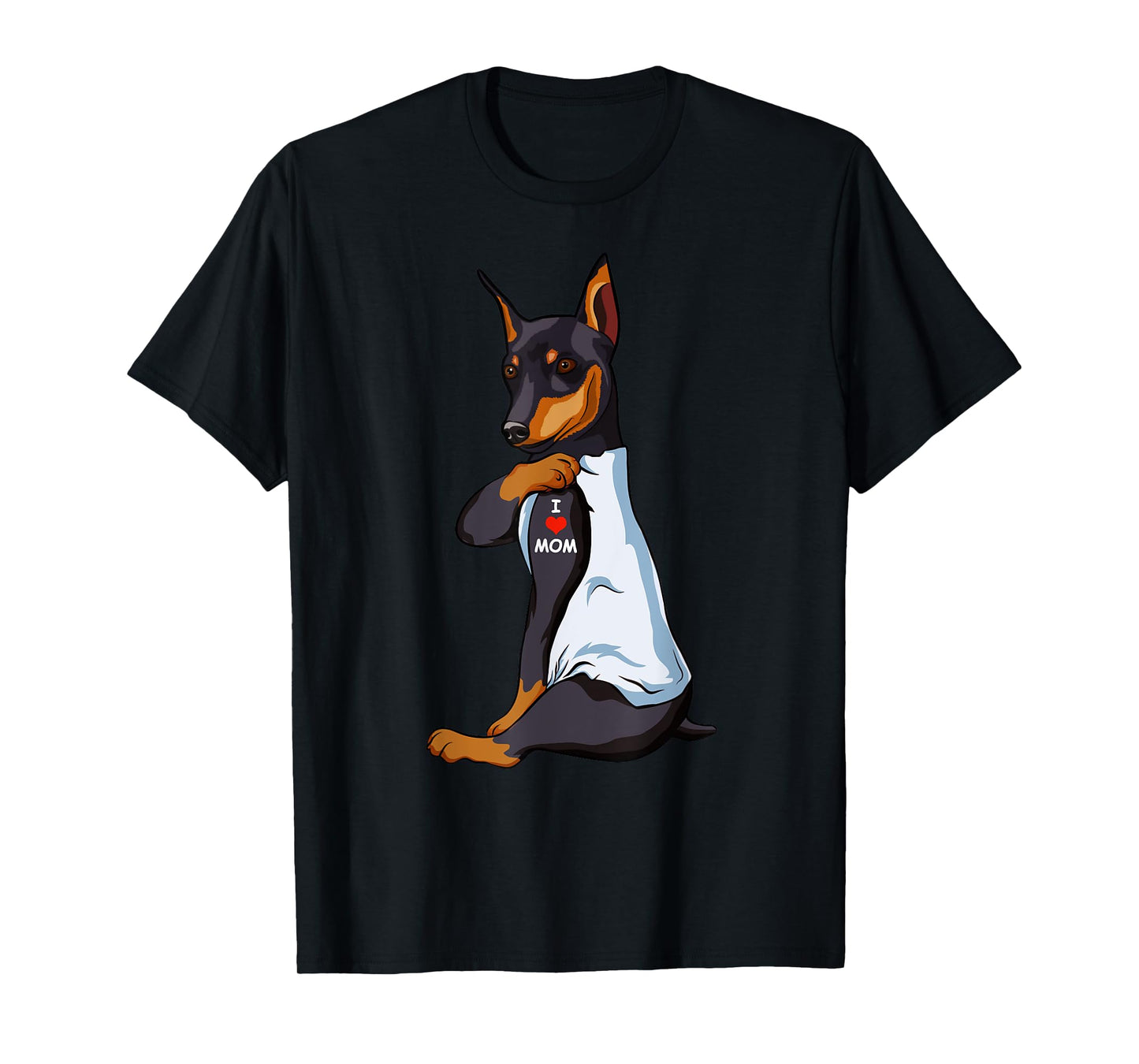 I Love Mom Tattoo Manchester Terrier Mom Dog Lover Women T-Shirt