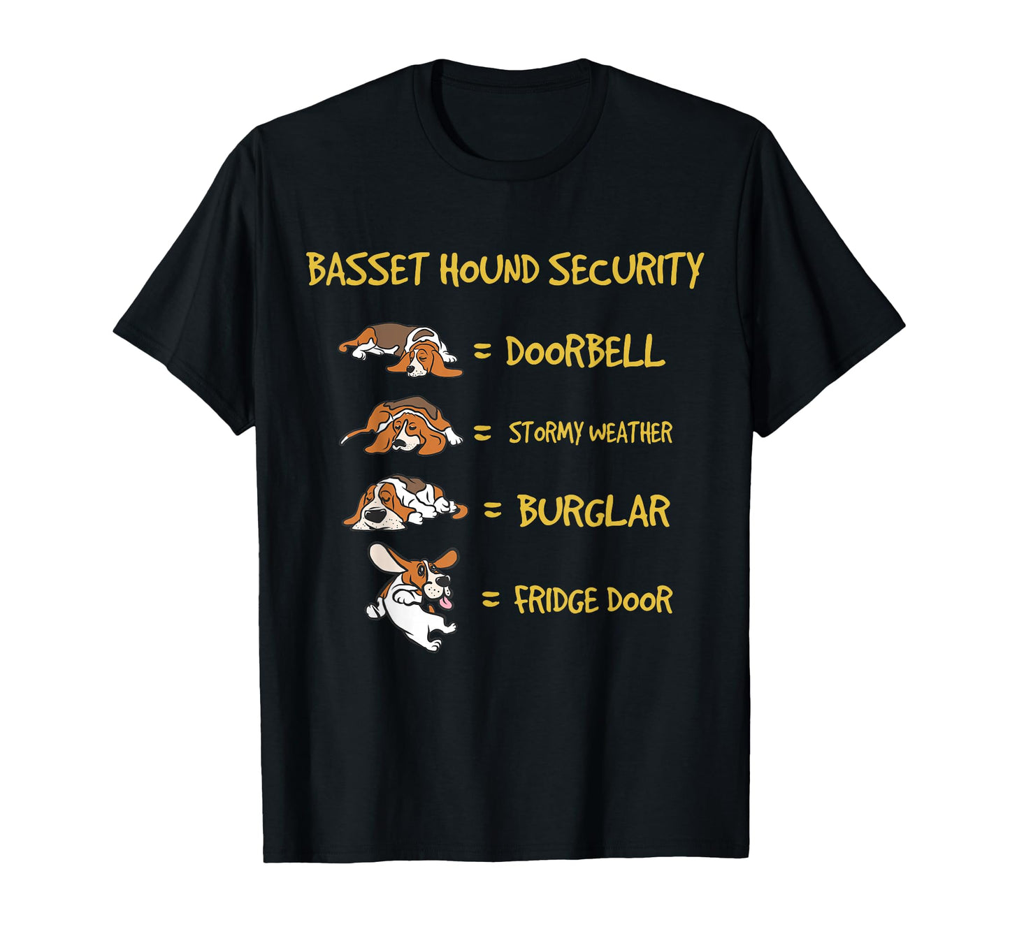 Basset Hound Security Gifts Funny Costume for Men Clothing T-Shirt Small