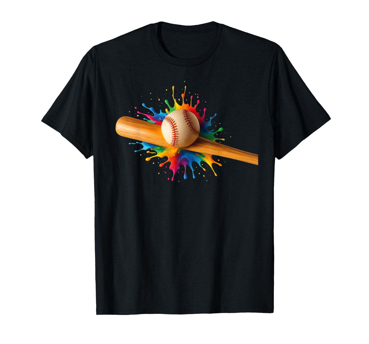 Baseball Bat Hitting Ball Boys Girls Cool Home Run Baseball T-Shirt