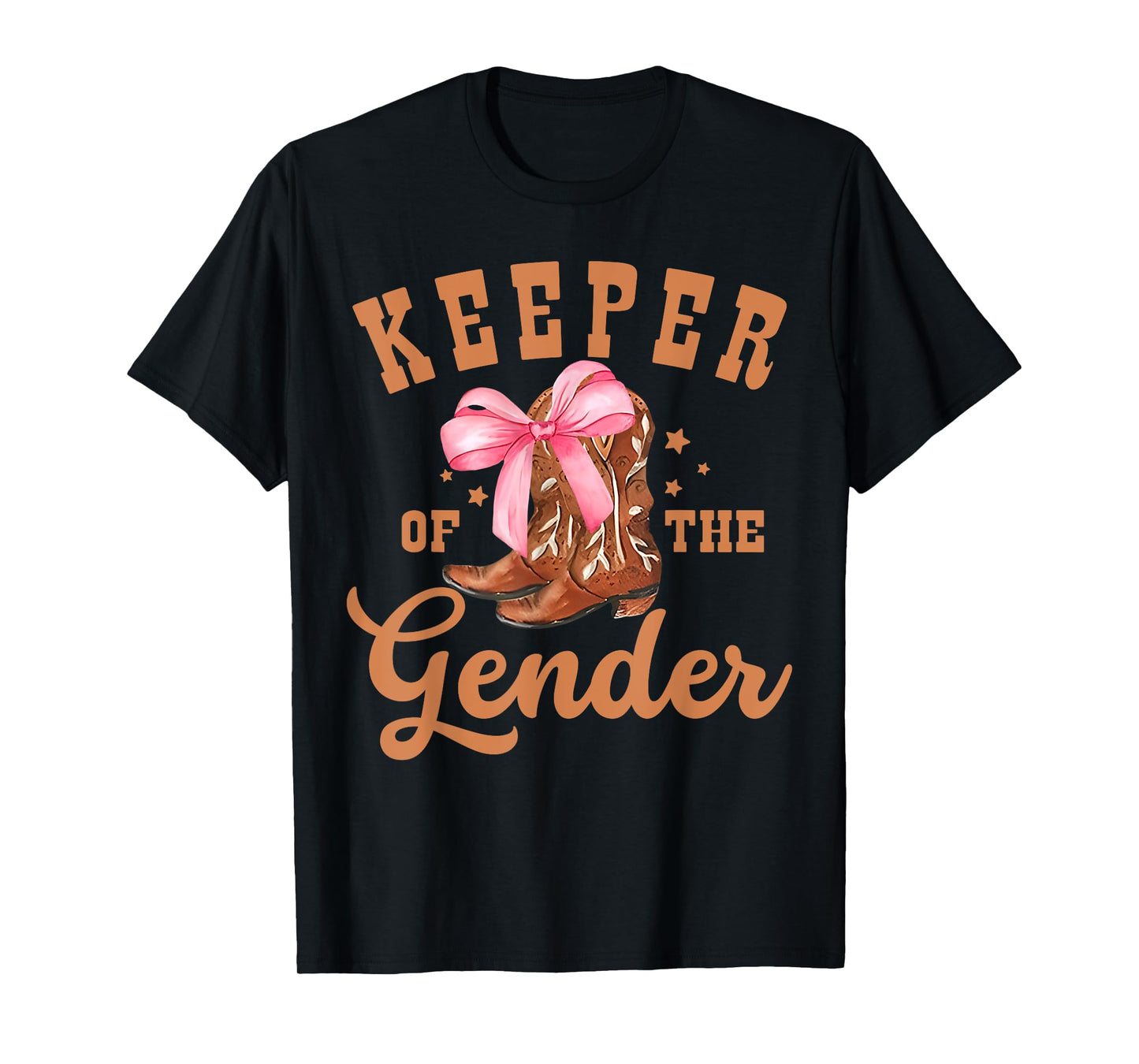 Keeper of The Gender Bow Or Cowboy Boot Gender Reveal T-Shirt