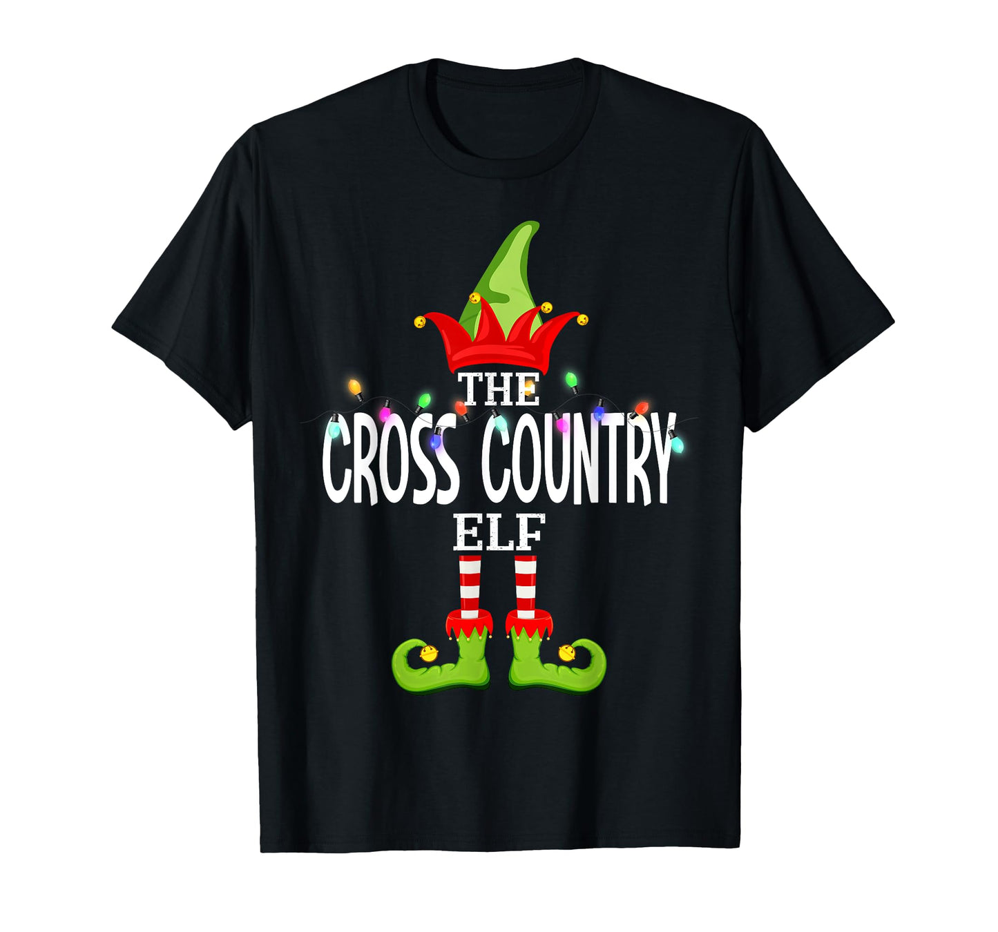 The Cross Country Elf Christmas Matching Pajamas T-Shirt