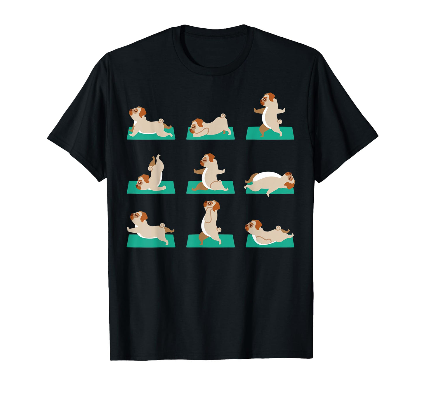 Pug Yoga Poses Meditation Workout Exercise Dog Mom Gift T-Shirt