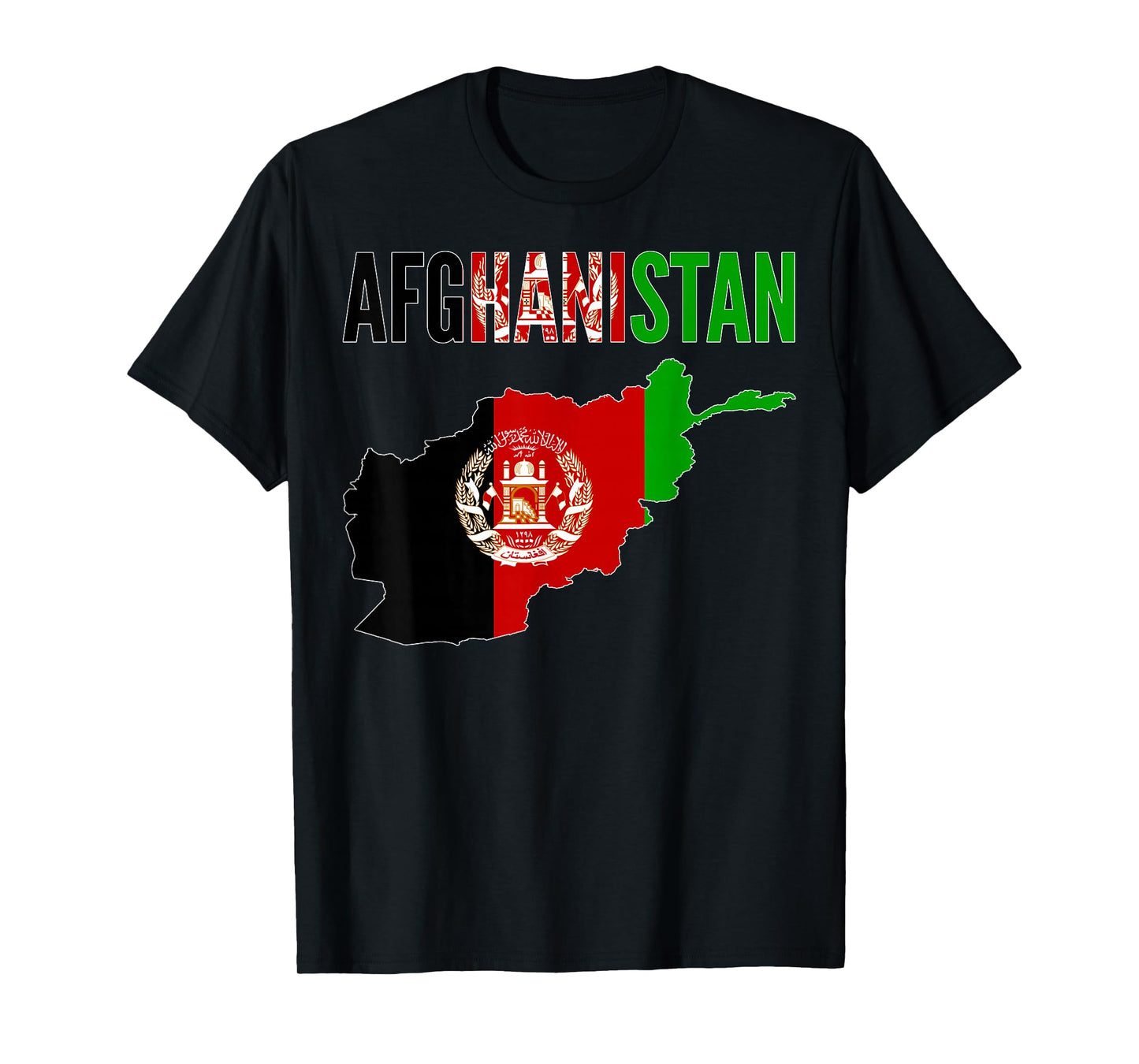 Afghan - Afghanistan Country Map Flag T-Shirt