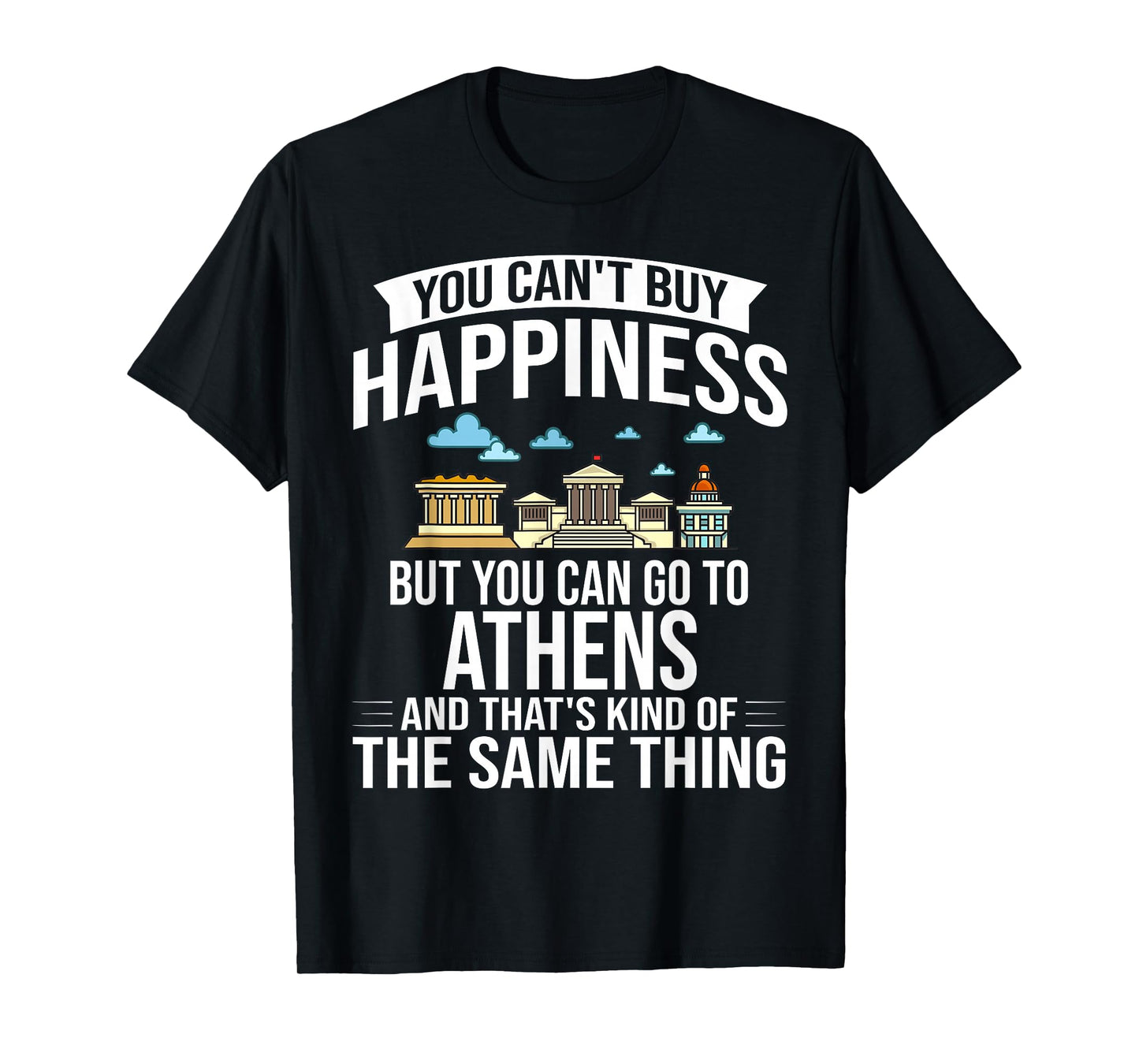 Athens Greece City Skyline Map Travel T-Shirt