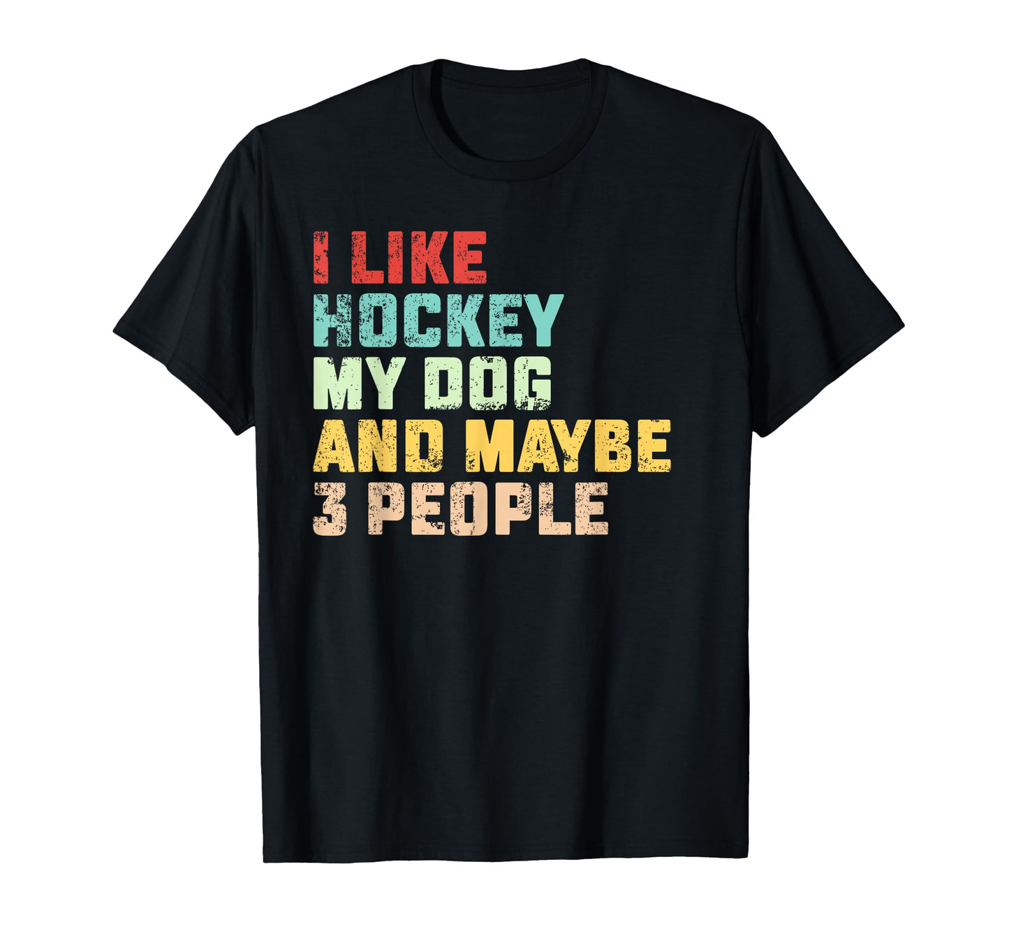 I Like Hockey My Dog & Maybe 3 People Hockey Coach Vintage T-Shirt