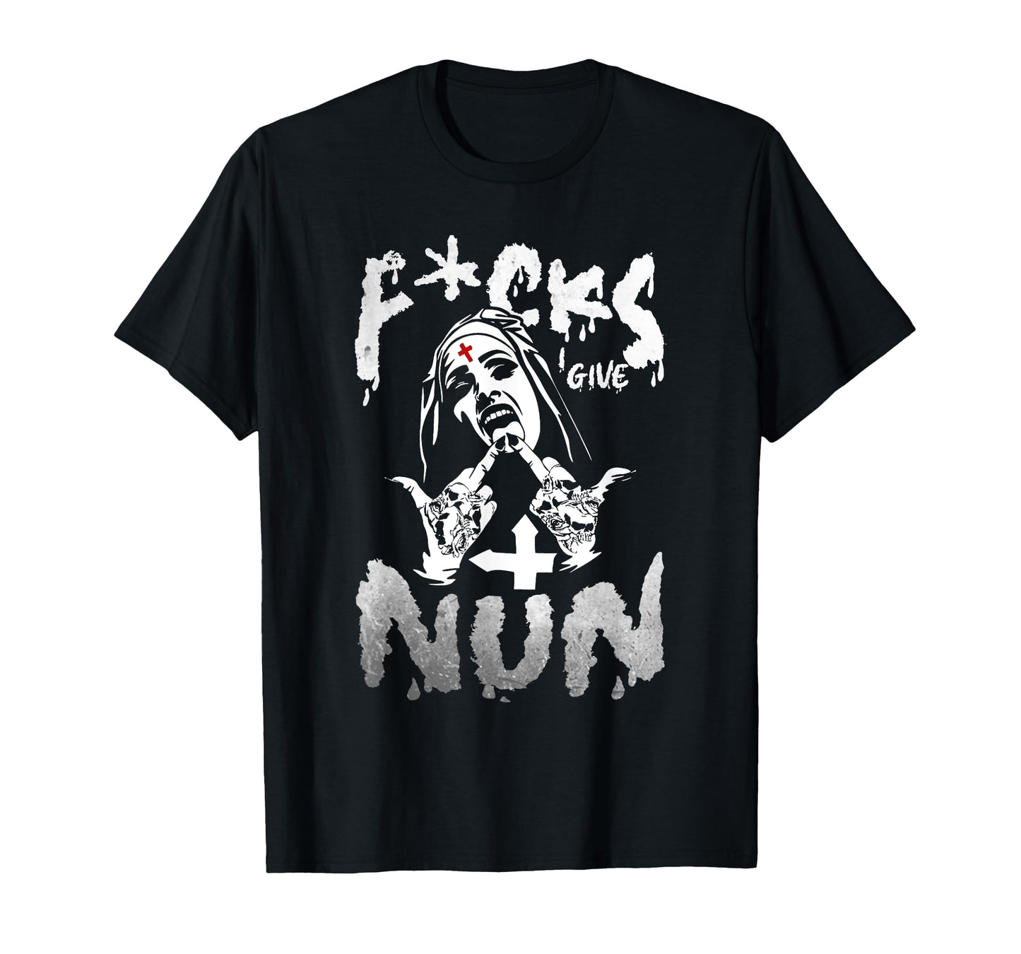 F-cks I Give Nun Dark Humor Gothic Design Tee T-Shirt