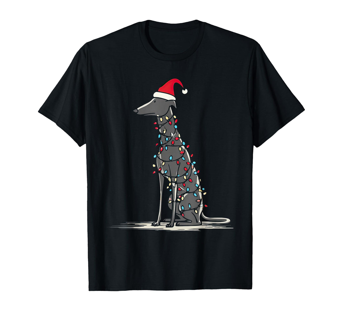 Funny Greyhound Christmas Graphics Dog Lights Lover T-Shirt