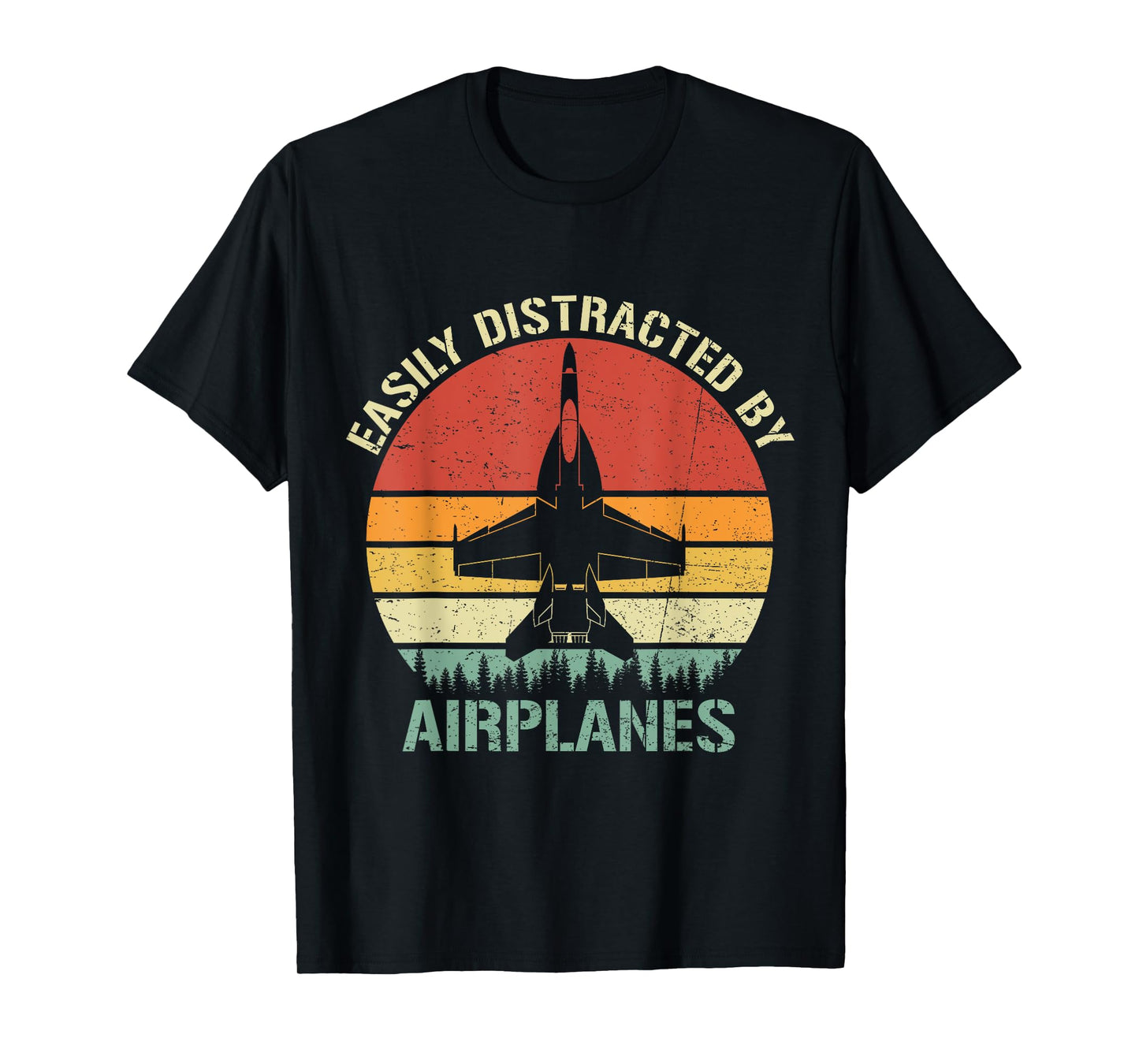 Easily Distracted By Airplanes Vintage F-18 Hornet Fighter T-Shirt