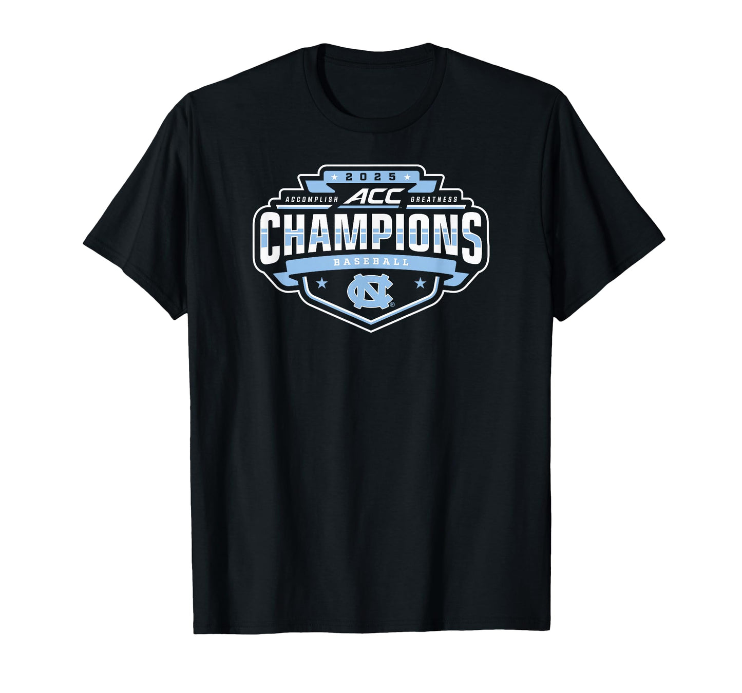 North Carolina Tar Heels Baseball Acc Champs 2025 Navy T-Shirt