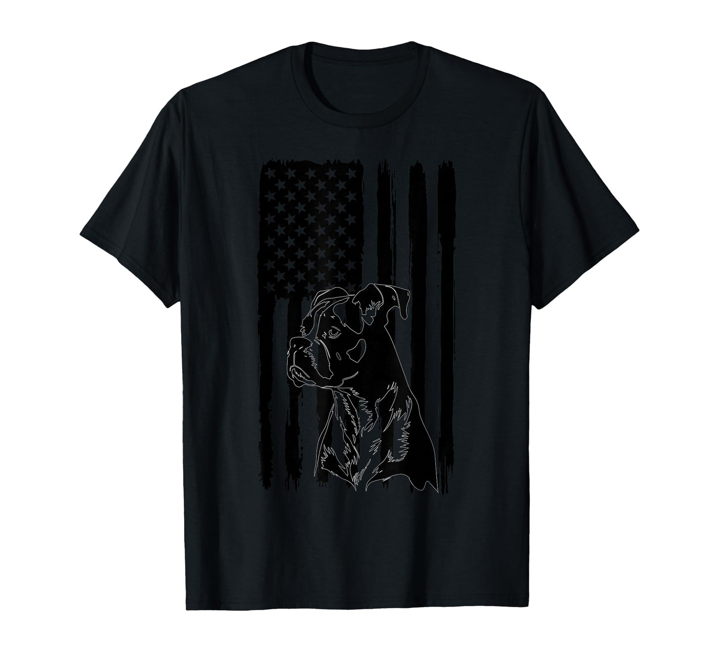 American Flag USA Patriot Boxer Dog dad T-Shirt