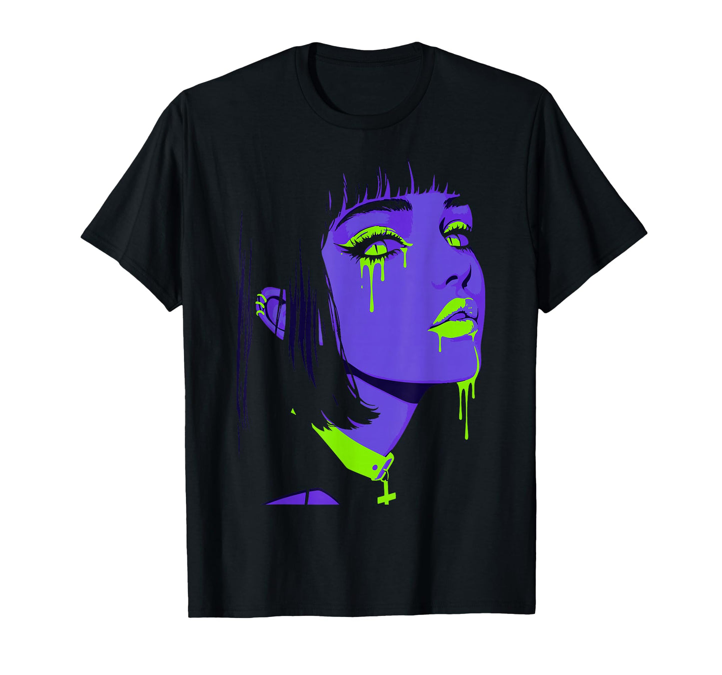 Cybergoth Cybercore Grunge Punk Goth Girl Alt Anime Manga T-Shirt