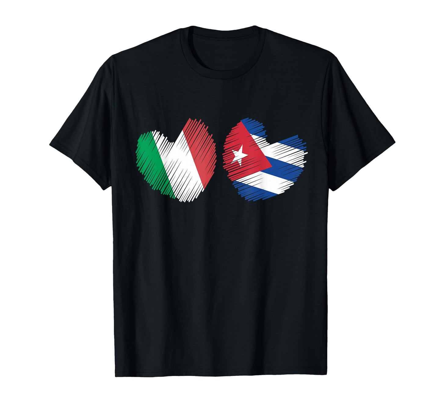 Cuba Italy Heart Italian Flag Cuban Flag Love Heart T-Shirt