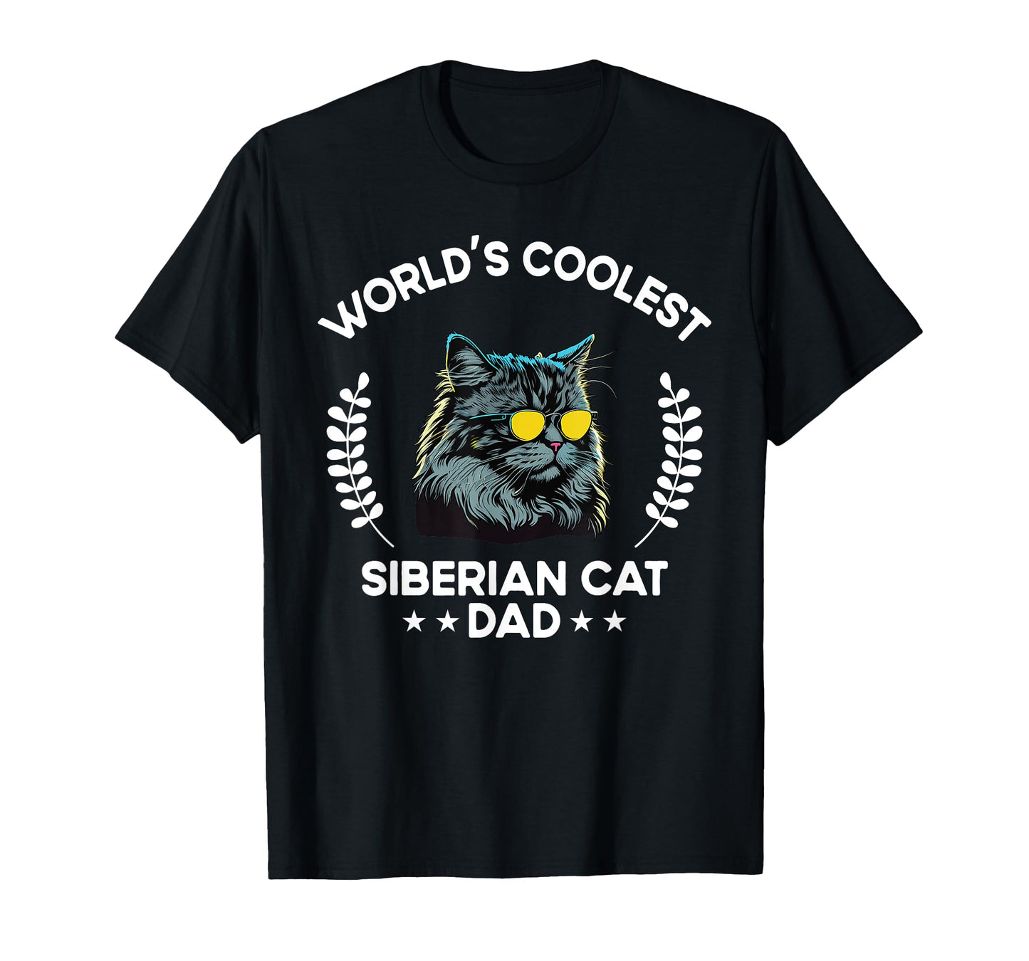 World's Coolest Dog Dad Papa - Men Siberian Cat T-Shirt
