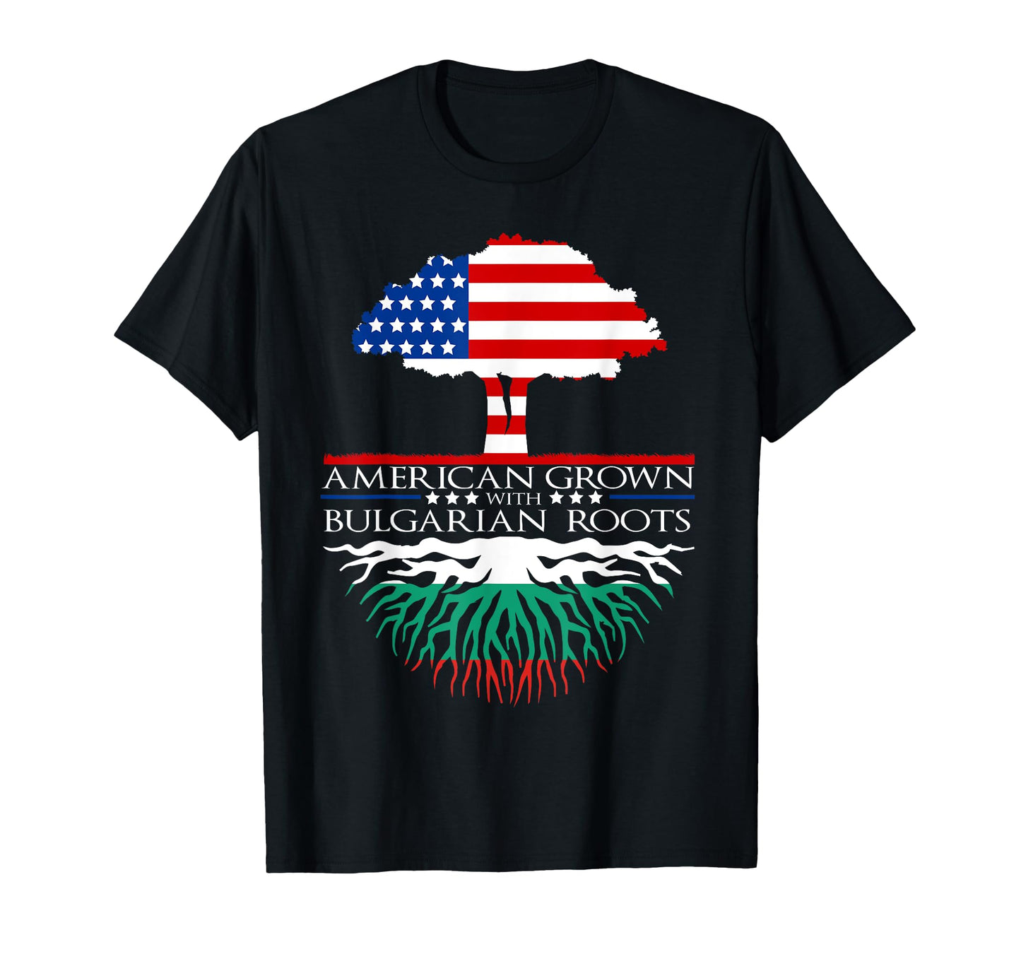 Bulgarian Roots American Grown Tree Flag USA Bulgaria T-Shirt