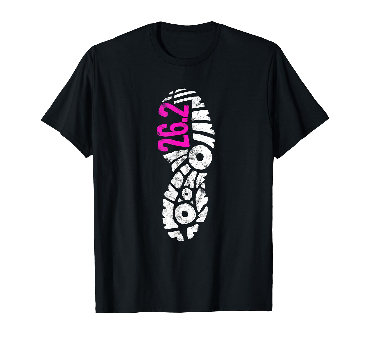 Women's Pink 26.2 Marathon Runner Footprint T-Shirt
