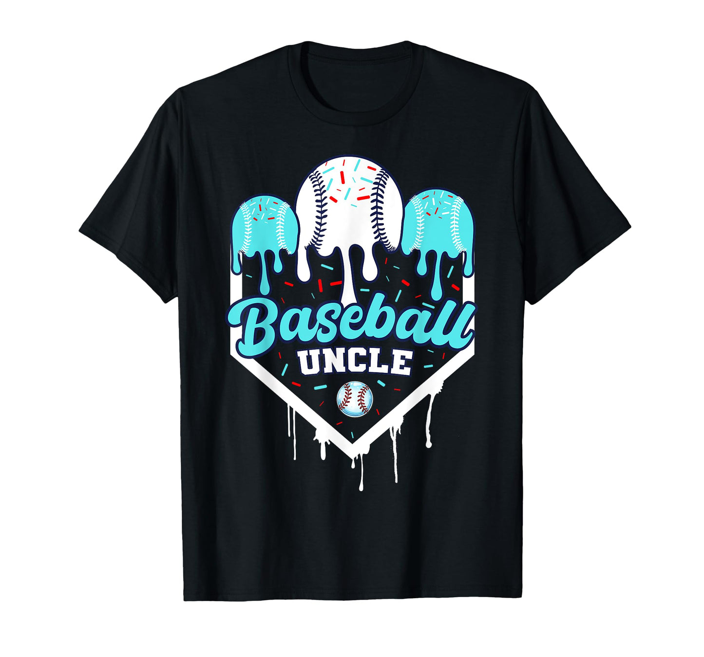 Baseball Drip Uncle Ice Cram Home Plate Baseball Fathers Day T-Shirt