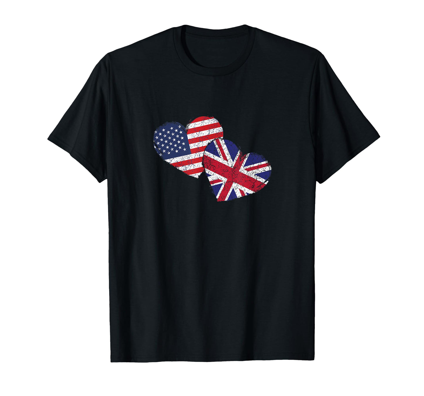 USA United Kingdom Heart Country Flag American British T-Shirt
