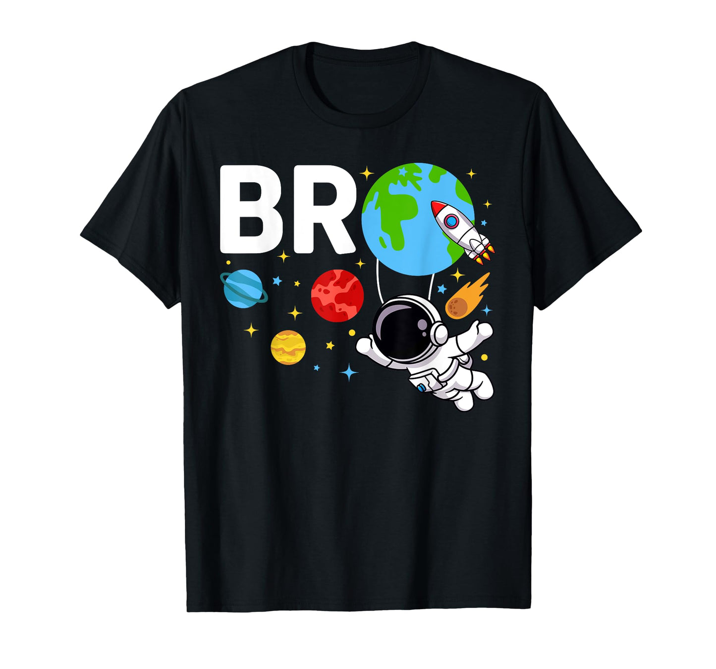 Brother Bro Space Astronaut Birthday Family Matching T-Shirt