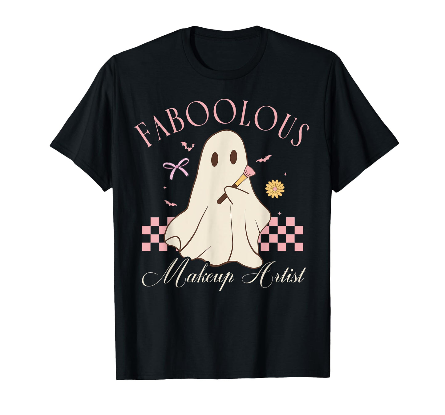 Faboolous Makeup Artist Cosmetologist Cute Ghost Halloween T-Shirt