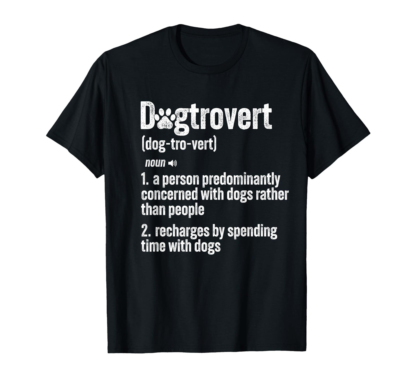 Retro Dogtrovert Dog Paw Funny For Dog Owners And Dog Lover T-Shirt for Men Women Kids