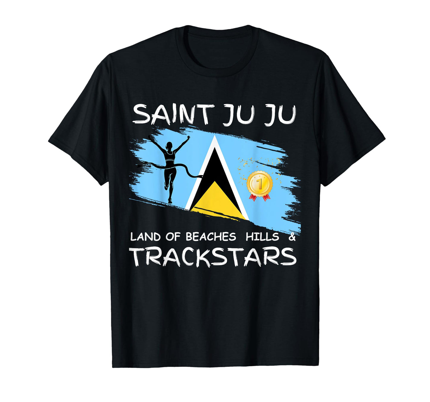 Saint Lucia/ St. Lucia/ Saint Juju Track star Celebration T-Shirt